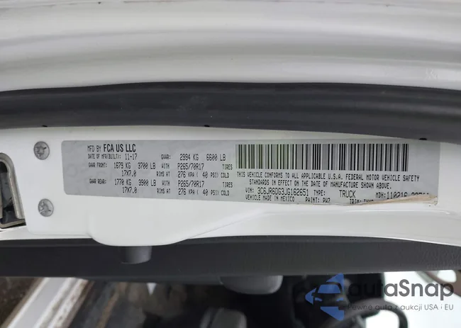 3C6JR6DG3JG162651: 43558642