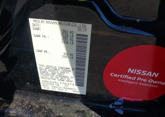 1N4BL4CV9LC176374: 43558754