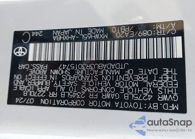 JTDADABU3R3015747: 43558810