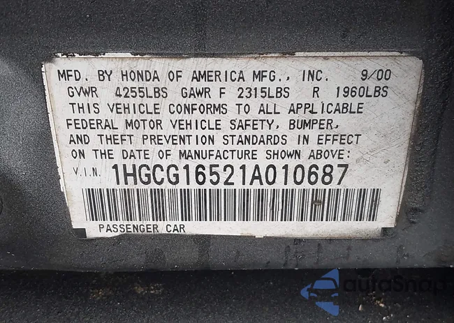 1HGCG16521A010687: 43558837