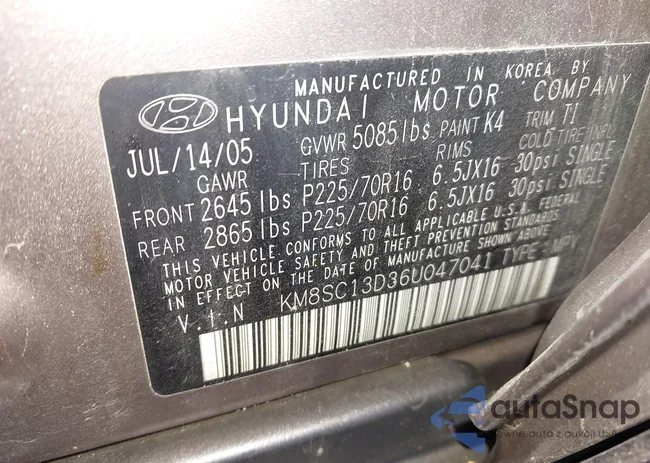 KM8SC13D36U047041: 43559416