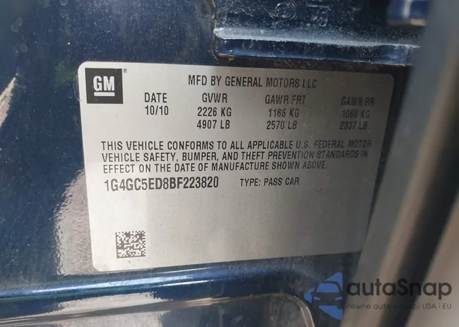 1G4GC5ED8BF223820: 43559543