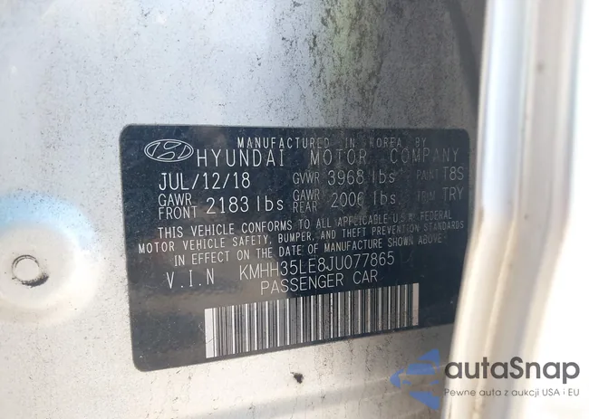 KMHH35LE8JU077865: 43559563