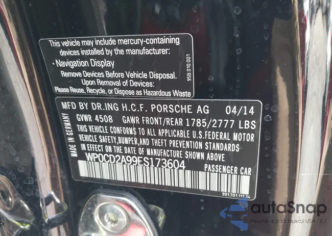 WP0CD2A99ES173604: 43559622