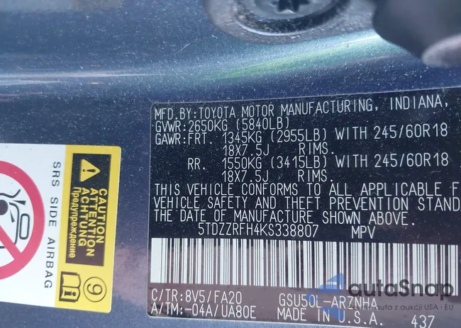 5TDZZRFH4KS338807: 43559660