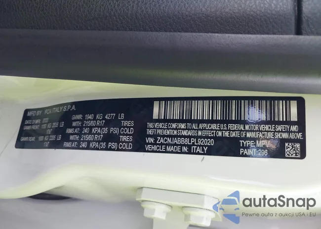 ZACNJABB8LPL92020: 43559729