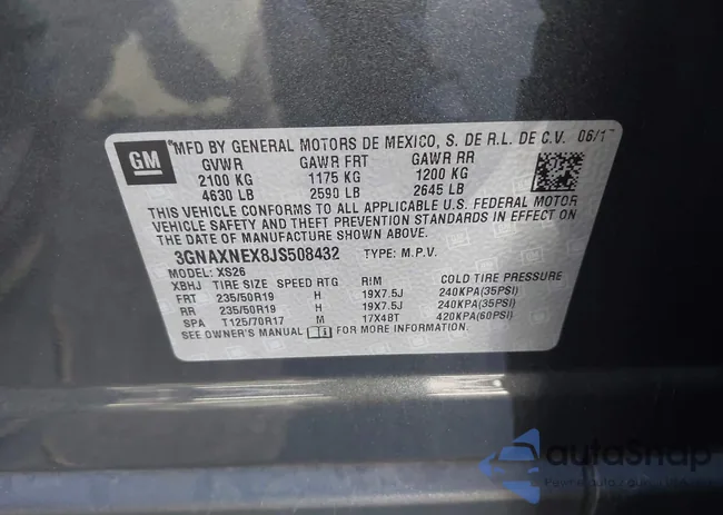 3GNAXNEX8JS508432: 43558959