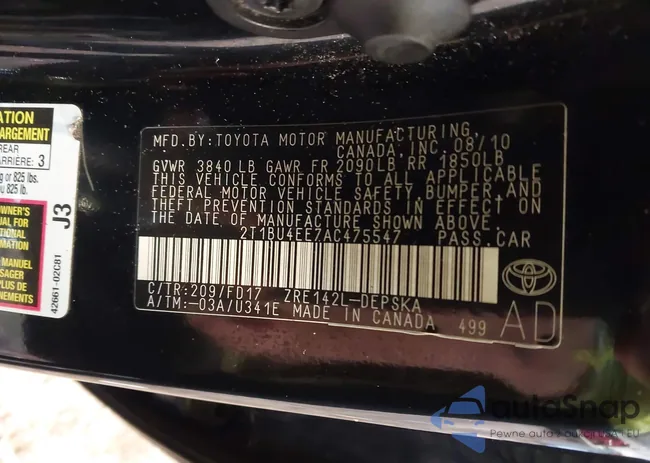 2T1BU4EE7AC475547: 43558999