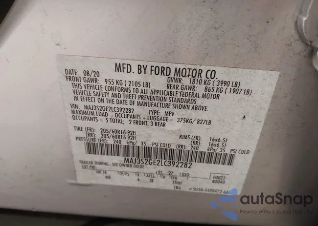 MAJ3S2GE2LC392282: 43559057