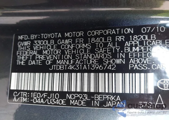 JTDBT4K31A1396742: 43559204