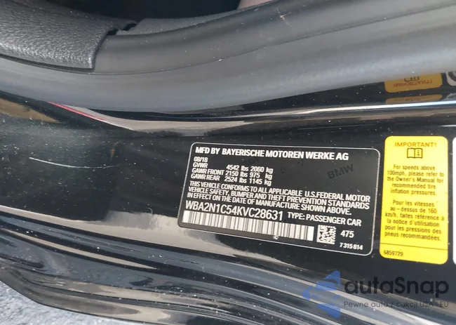 WBA2N1C54KVC28631: 43560362