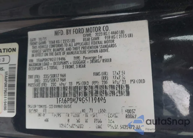 1FA6P0H79G5119496: 43560421