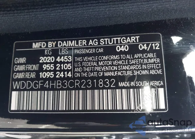 WDDGF4HB3CR231832: 43560531