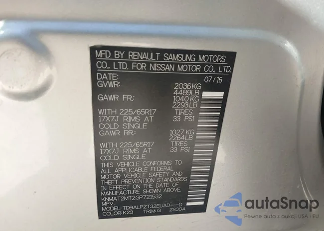 KNMAT2MT2GP721532: 43560618