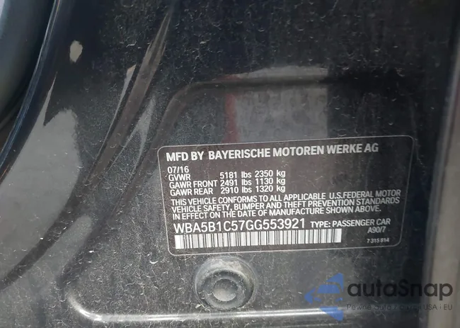 WBA5B1C57GG553921: 43560833