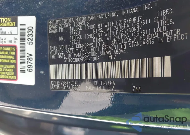 5TDKK3DC9BS021003: 43560913