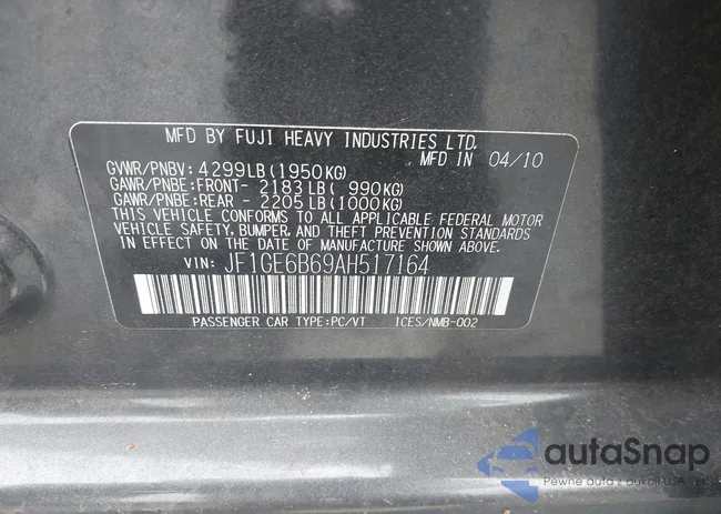 JF1GE6B69AH517164: 43560918