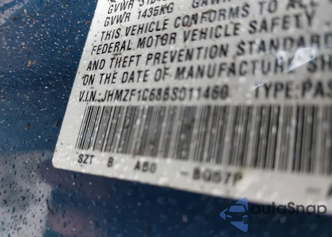 JHMZF1C68BS011460: 43560923