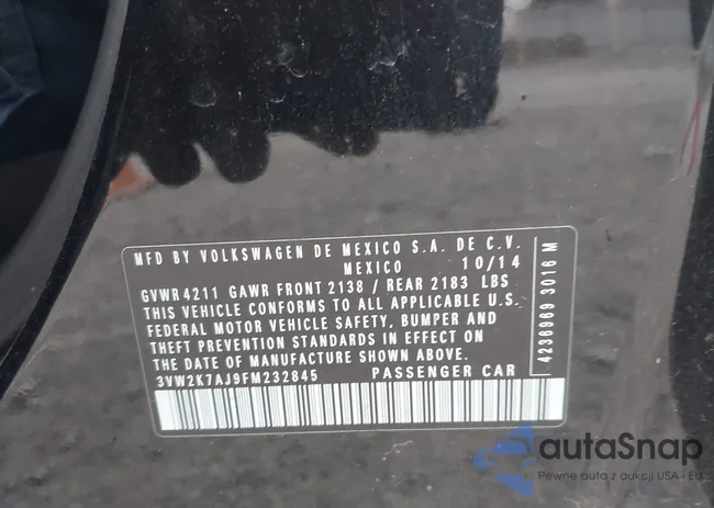 3VW2K7AJ9FM232845: 43560934