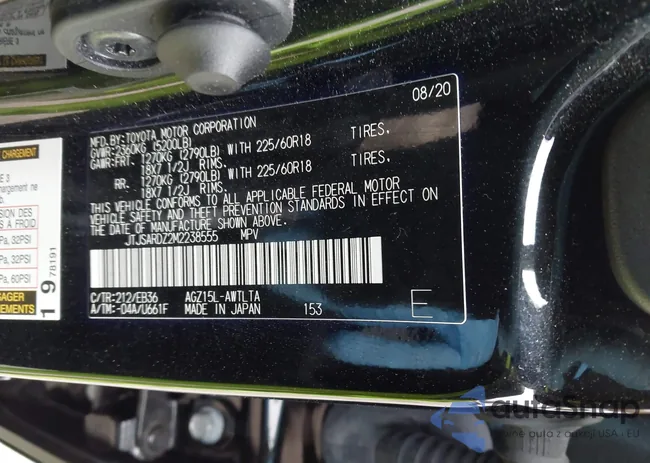 JTJSARDZ2M2238555: 43559978