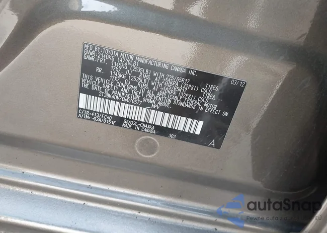 2T3BK4DV7CW070577: 43559983