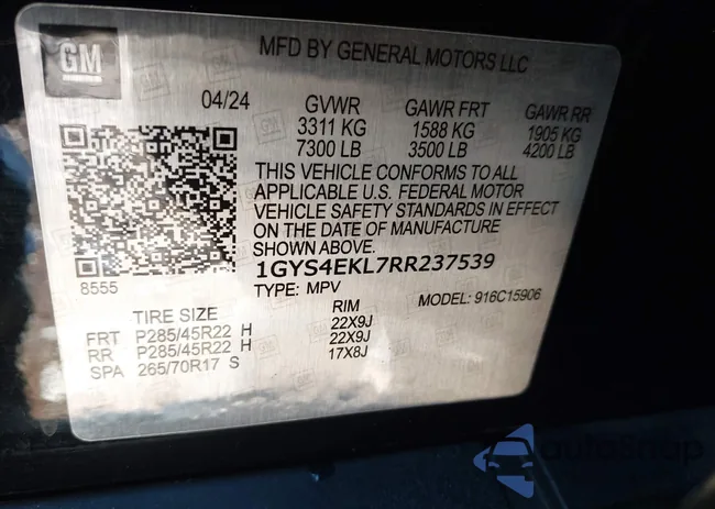 1GYS4FKL1PR399296: 43560041