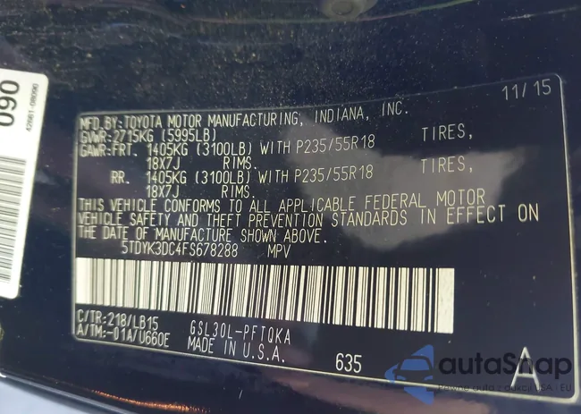 5TDYK3DC4FS678288: 43560051