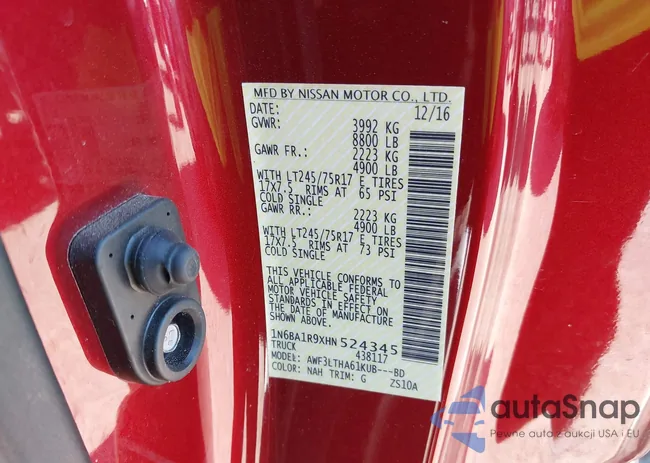 1N6BA1R9XHN524345: 43560192