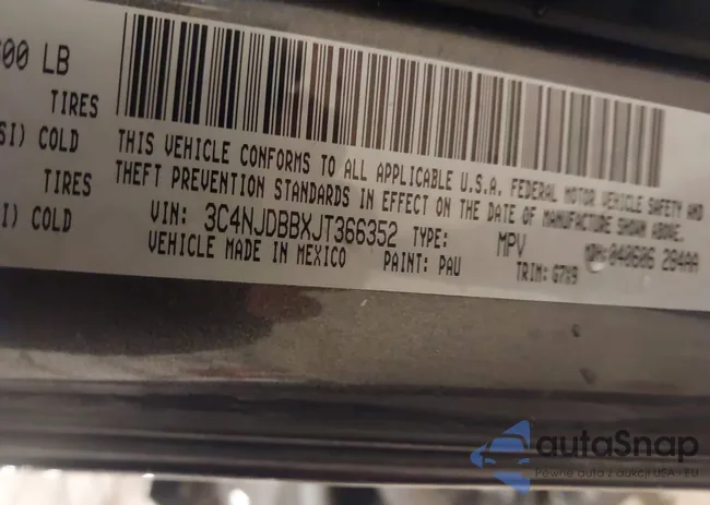 3C4NJDBBXJT366352: 43560262