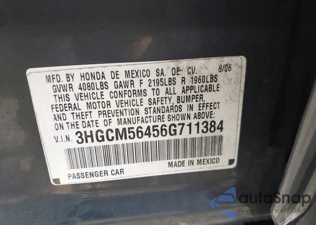 3HGCM56456G711384: 43560311