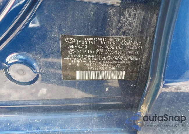 KMHD35LE6DU079603: 43561379