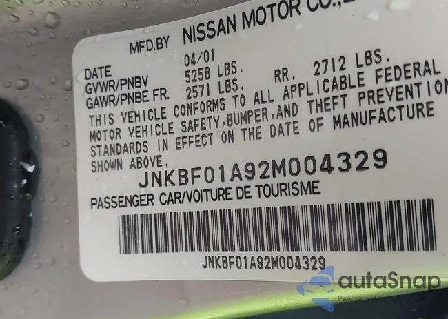 JNKBF01A92M004329: 43561413