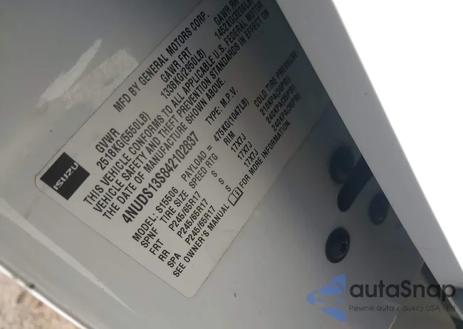 4NUDS13S842102837: 43561425