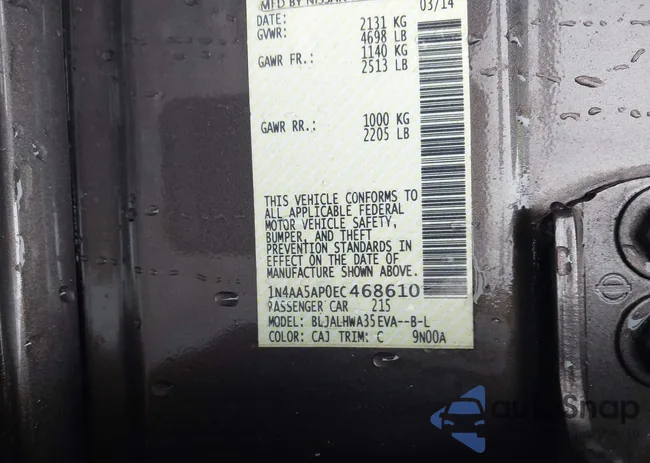 1N4AA5AP0EC468610: 43561432