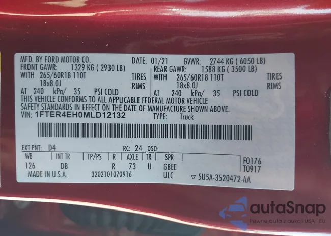 1FTER4EH0MLD12132: 43561433