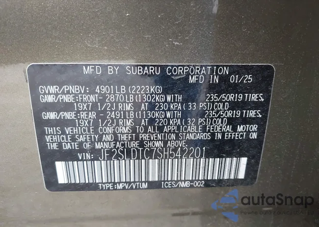 JF2SLDTC7SH542201: 43561473