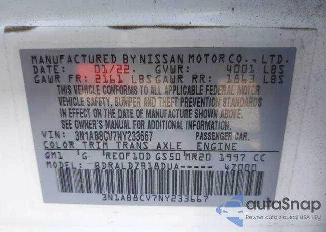 3N1AB8CV7NY233667: 43561547