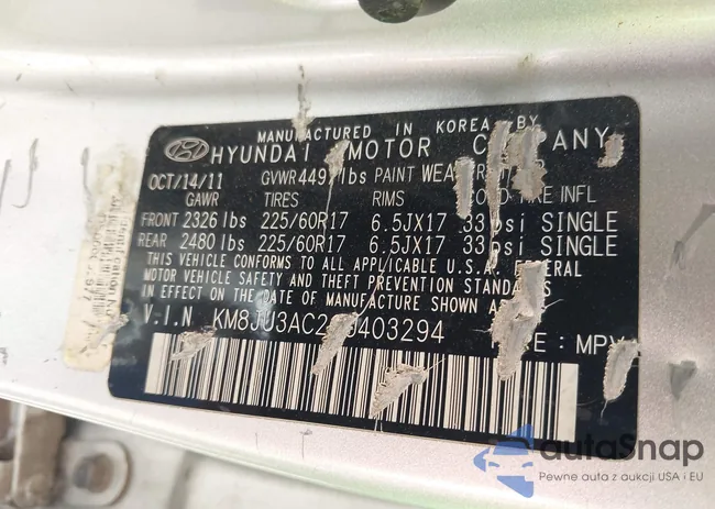 KM8JU3AC2CU403294: 43561585