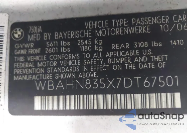 WBAHN835X7DT67501: 43561605