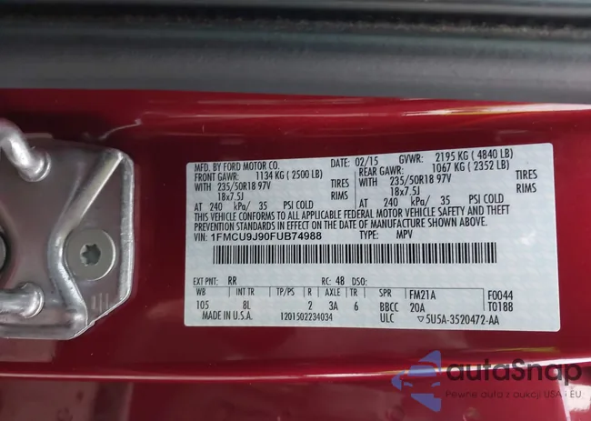 1FMCU9J90FUB74988: 43561618