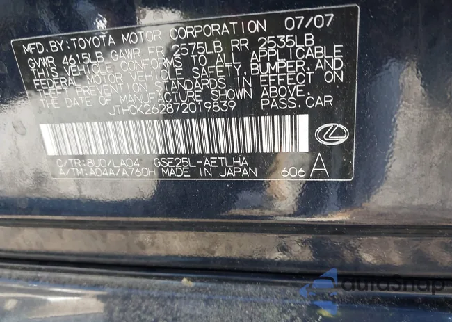 JTHCK262872019839: 43561729