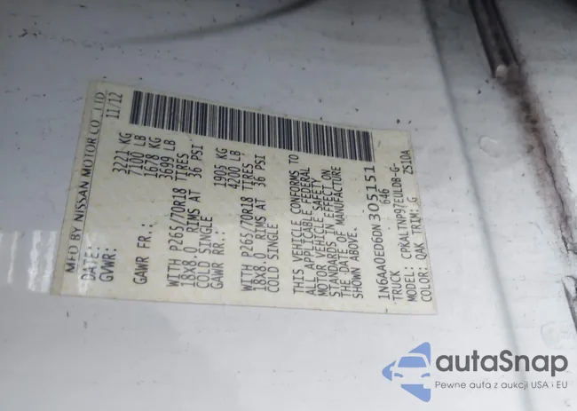 1N6AA0ED6DN305151: 43561757