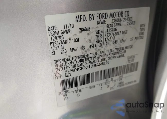 2FMDK3GC1BBA55826: 43561843