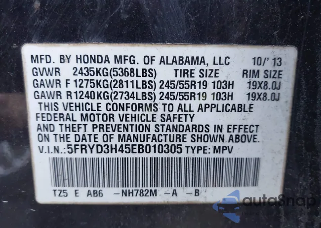 5FRYD3H45EB010305: 43561890