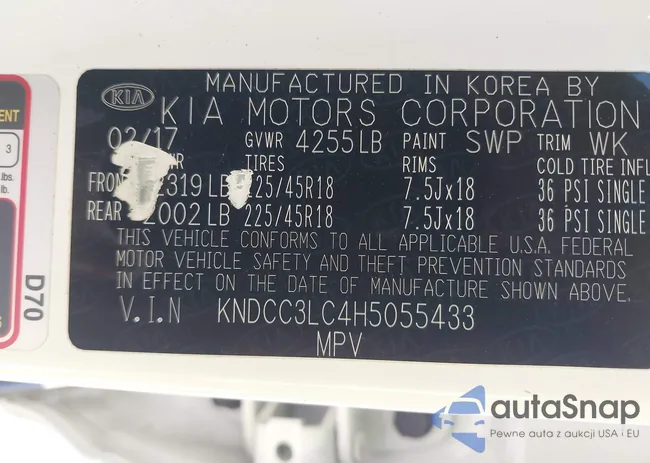 KNDCC3LC4H5055433: 43561930