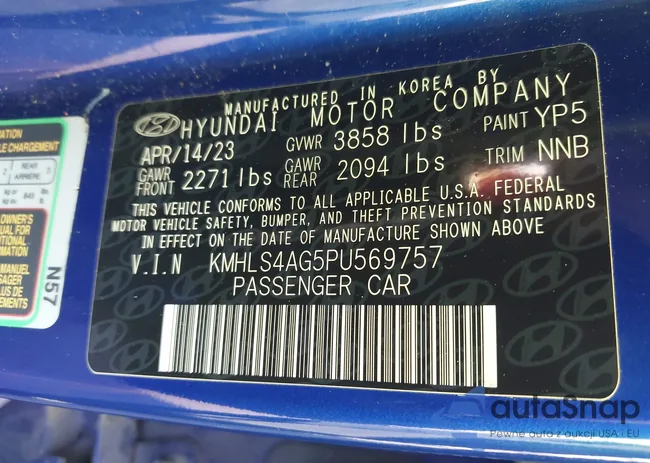 KMHLS4AG5PU569757: 43561949