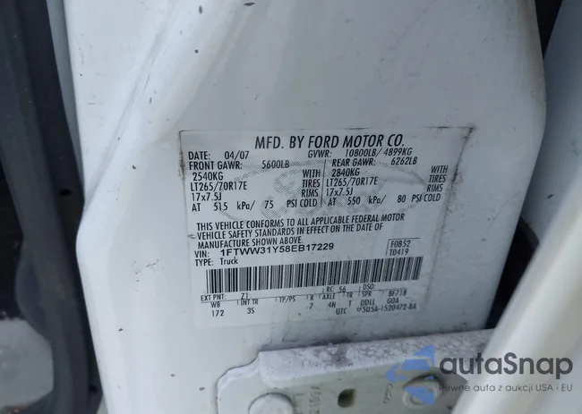 1FTWW31Y58EB17229: 43561950