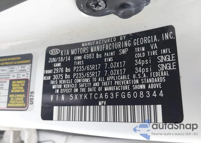 5XYKTCA63FG608344: 43560987