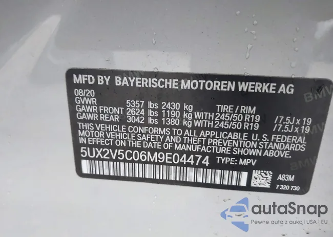 5UX2V5C06M9E04474: 43561074