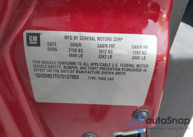 1G6DM57T670127853: 43561112